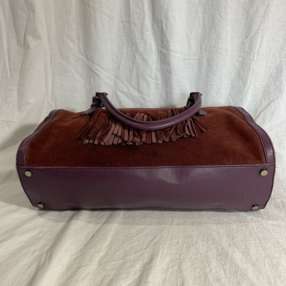 BURBERRY Purple Suede Fringed Barrel Tassel - Picture 5 of 14